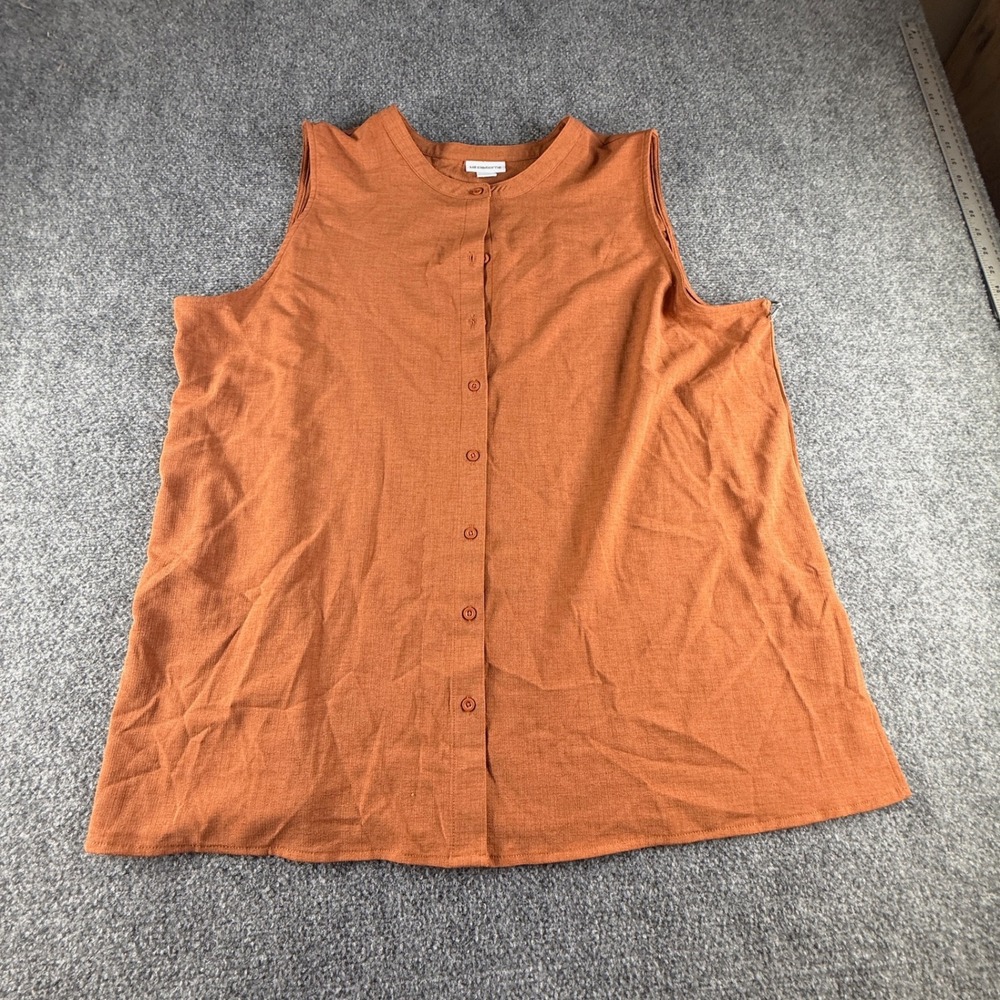 Liz Claiborne Sleeveless Button Front Top Sierra Brown XXL NWT 814-0624 0109
